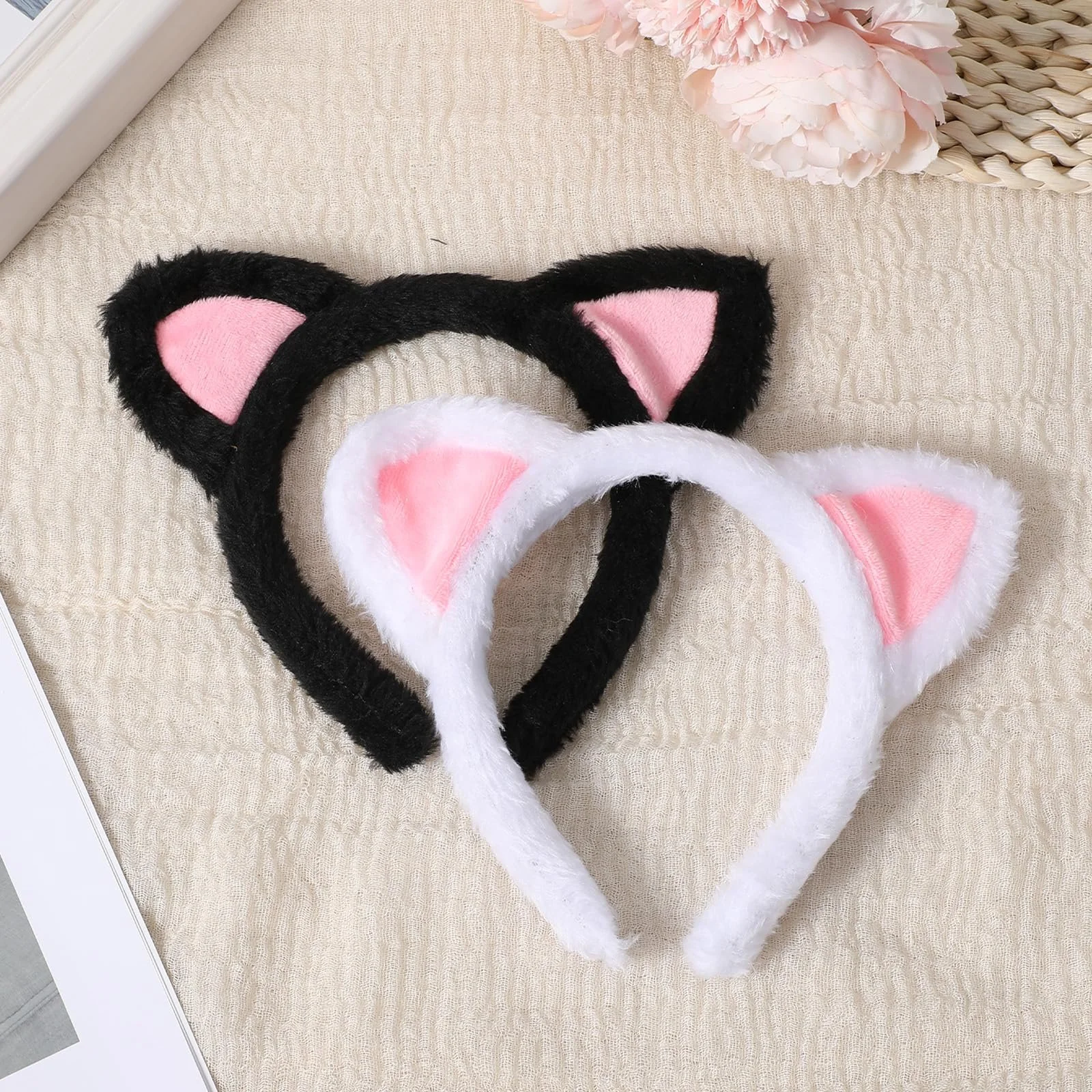 Обруч Вушка кота Prasacco 2 шт Чорний, Білий, фото №7