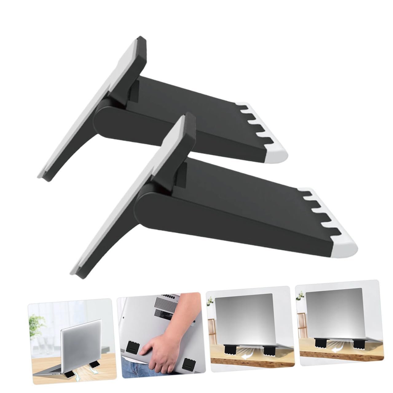 Підставка для ноутбука портативна, складана, маленька (2 шт. в упаковці) Чорний, фото №5