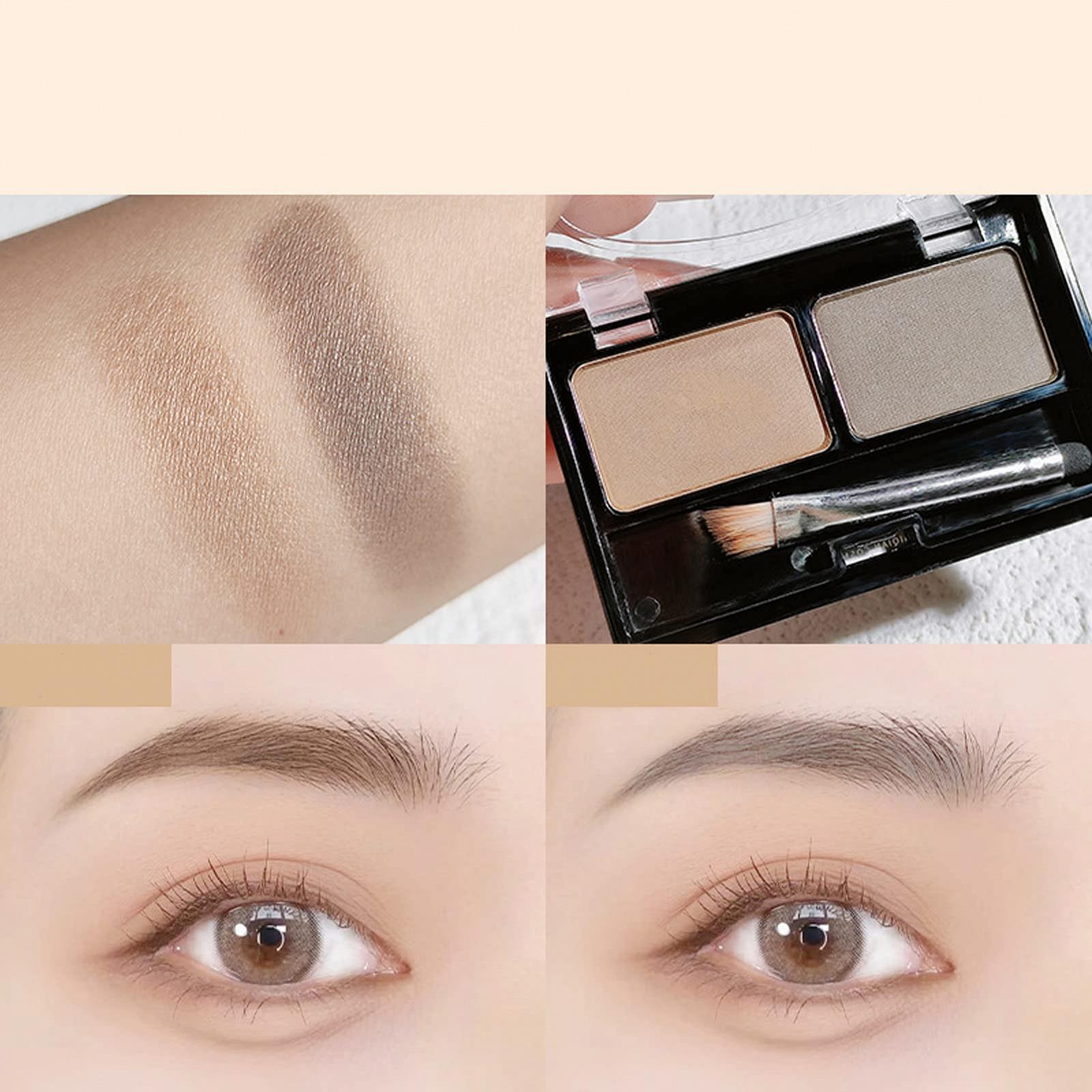 Пудра для бровей 2 цвета водостойкий стойкий светло-коричневый, фото №6