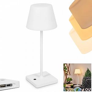 Настільна лампа HOFSTEIN Mayordomo LED Outdoor димована метал/пластик USB USB-C акумулятор сенсорний димер IP44 біла - Фото 1