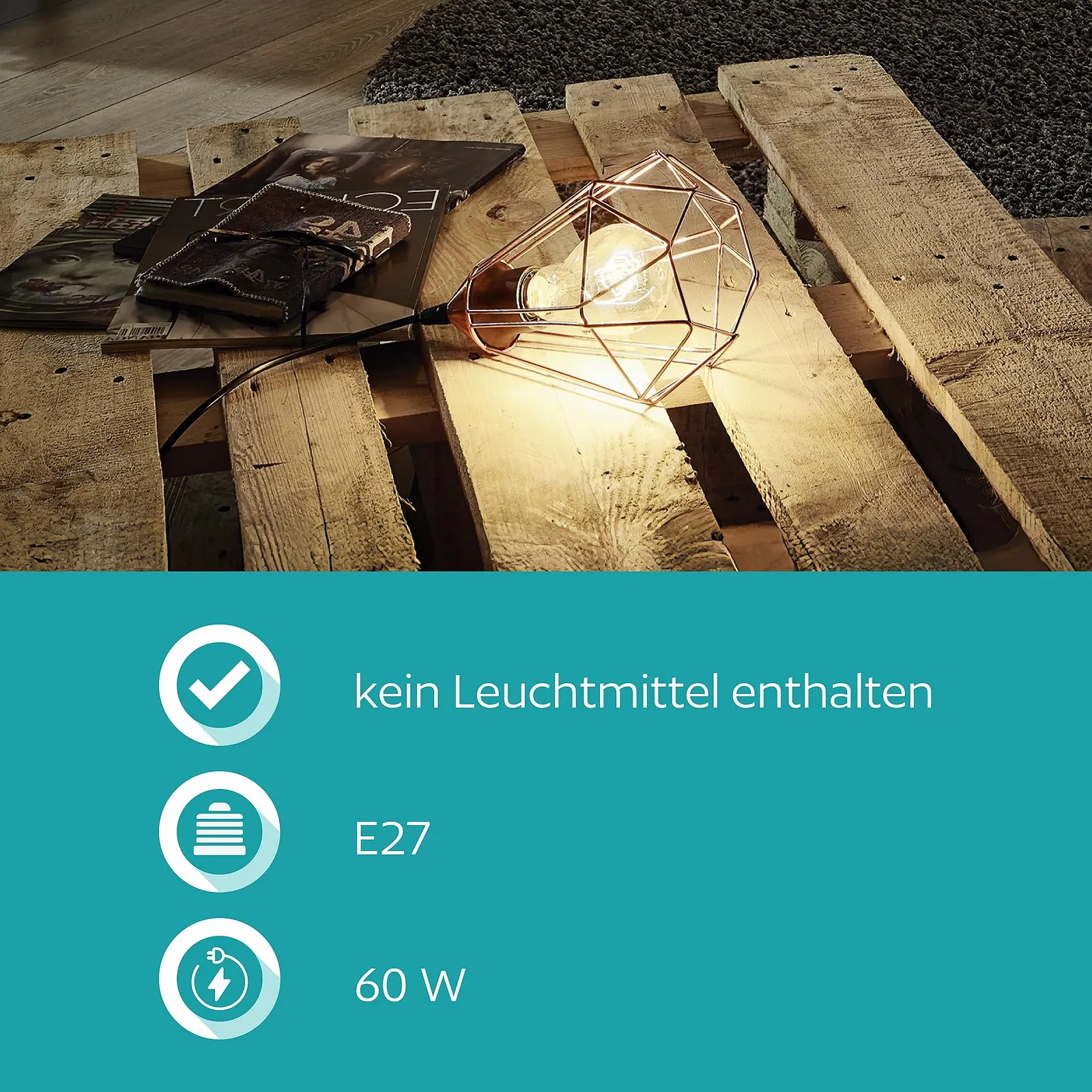 Настільна лампа Eglo Tarbes Vintage Steel E27 Мідна/Чорна, фото №5