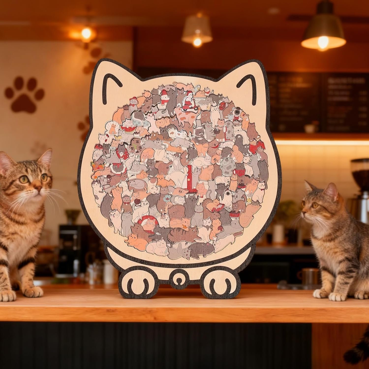 Деревянные пазлы Morandi Кот (B) 135 деталей, фигурные, фото №3 Деревянные пазлы Morandi Кот (B) 135 деталей, фигурные, фото №3