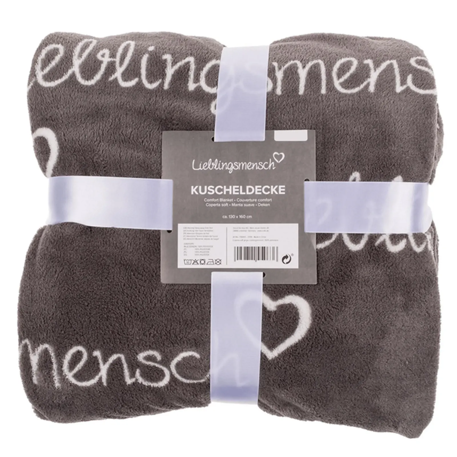 Покривало Сірий Monsterzeug Lieblingsmensch, 160 x 130 см, фото №6