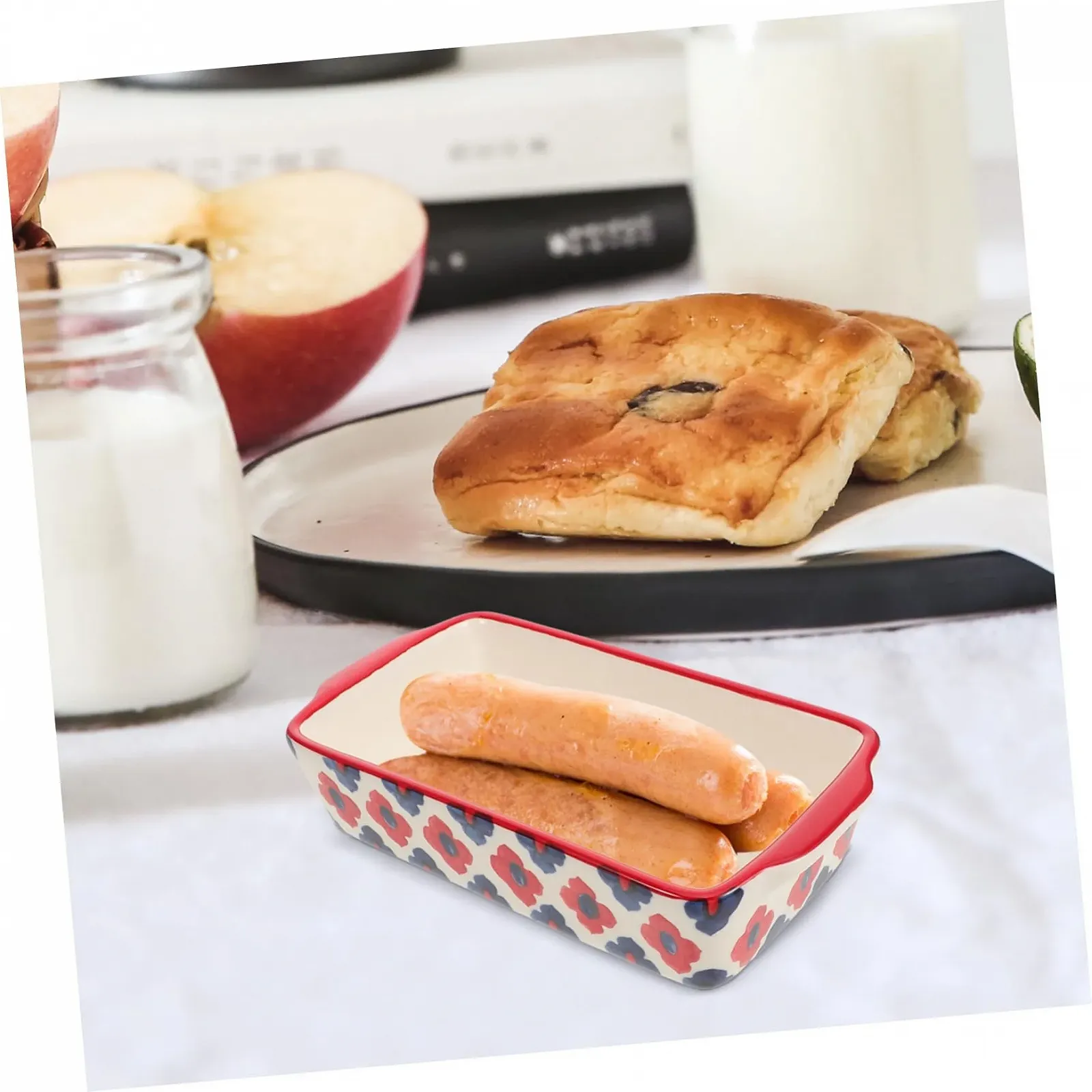 Форма для запікання LIFKOME керамічна з подвійними ручками прямокутна для лазаньї та овочів, фото №3