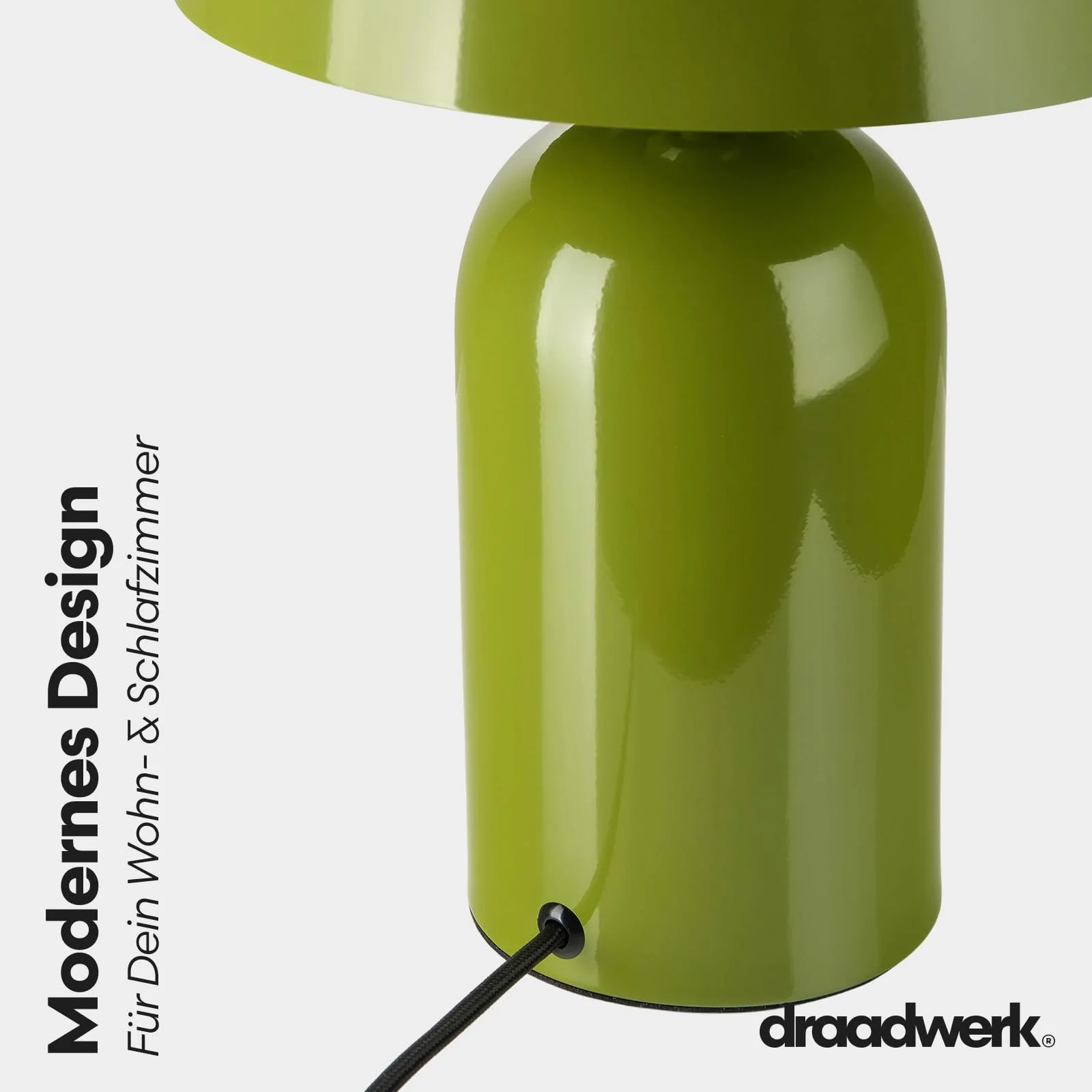 Настольная лампа Mushroom Emilia из порошкового металла ретро с купольным абажуром E27 зеленая, фото №4