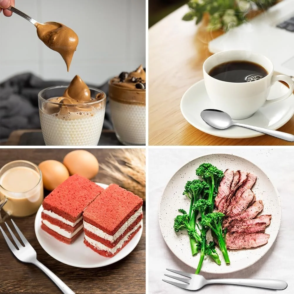 Набір маленьких виделок та чайних ложок Tutamaz, 24 шт. Сріблястий, фото №5 Набір маленьких виделок та чайних ложок Tutamaz, 24 шт. Сріблястий, фото №5