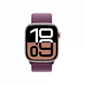 Смарт-годинник Apple Series 10 (GPS 46 мм) Алюмінієвий корпус Рожеве золото та Спортивний ремінець Слива synthetic.ua - Фото 1