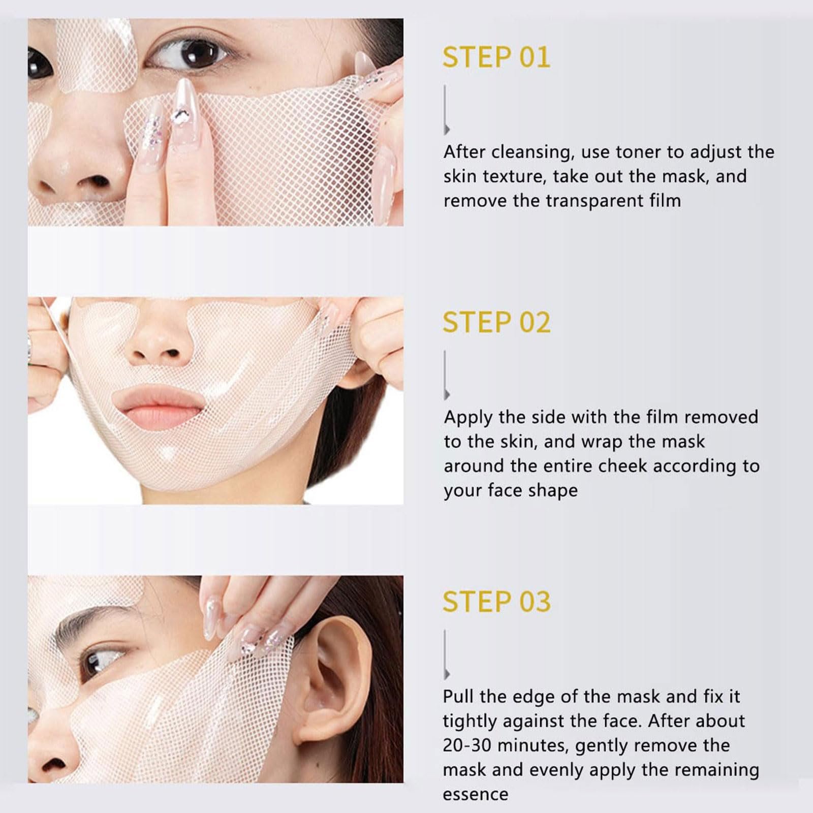 Гелева Маска для Обличчя 3D Ліфтинг Колаген, фото №6