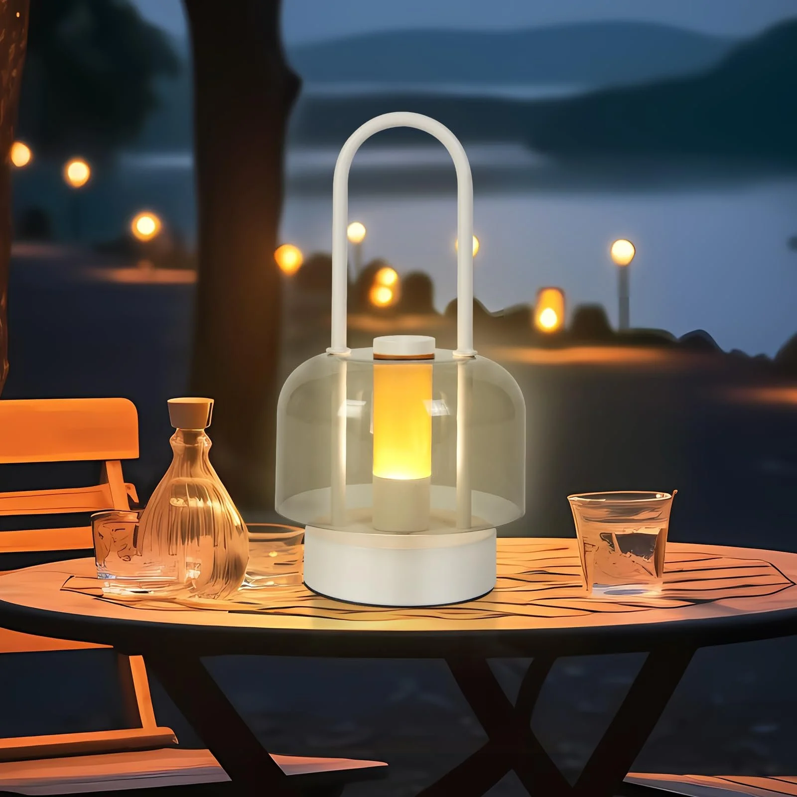 Настільна лампа LED Wireless Battery Dimmable Touch USB 3000 мАг Чорний, фото №5