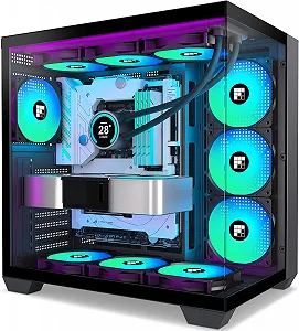 Корпус FOIFKIN F600 / без БП / Mid-Tower / ATX / 270° Panoramic Glass / 7x120mm ARGB PWM Fans / USB Type-C / Черный - Фото 1