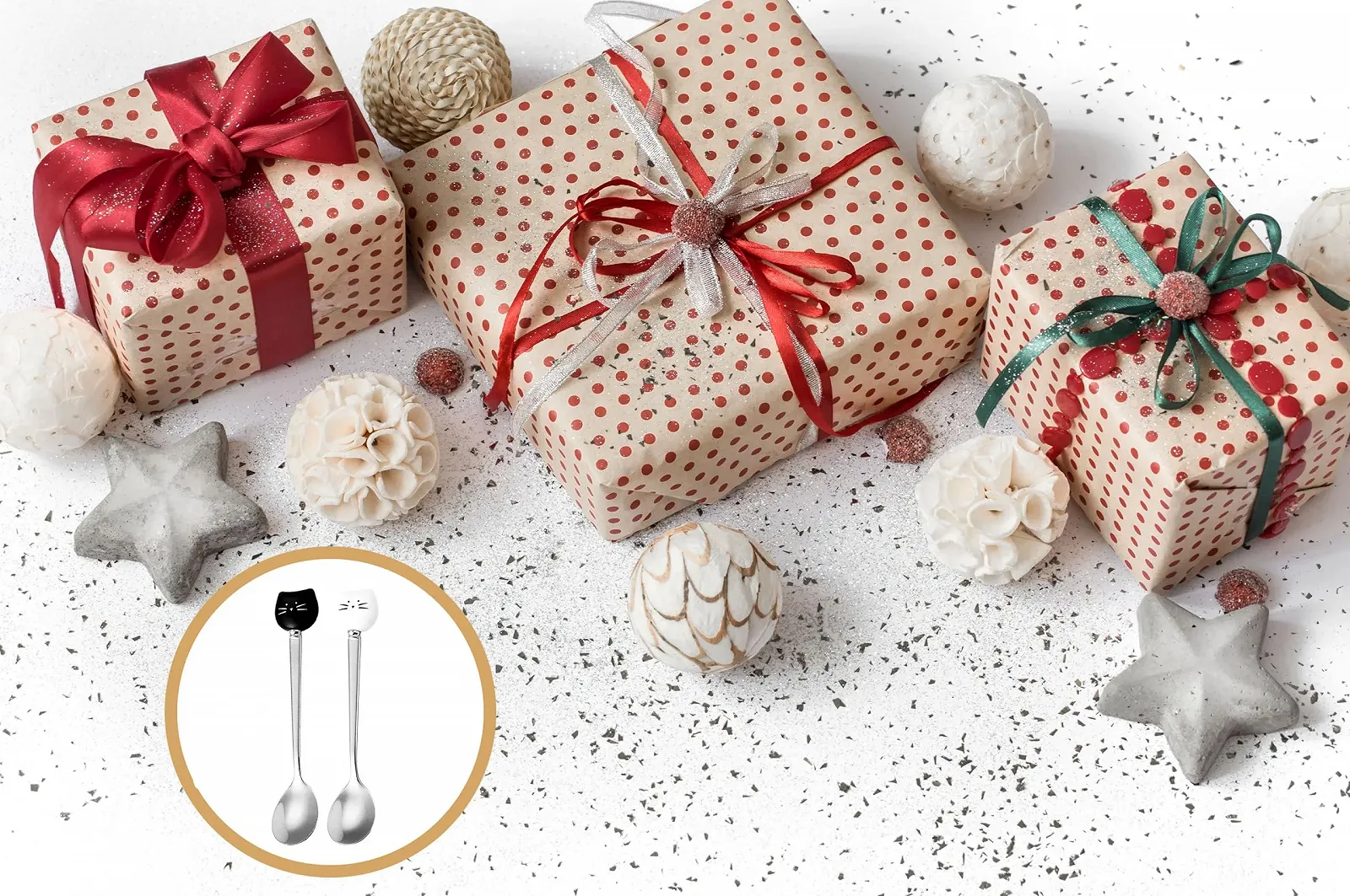 Кофейная ложка Голова, Набор 10 штук, Ложки для кошачьего корма, ложка из нержавеющей стали, ложка для влажного корма, Тонко полированная ложка для мороженого, Чайная ложка для размешивания сахара (Черный, Белый), фото №7