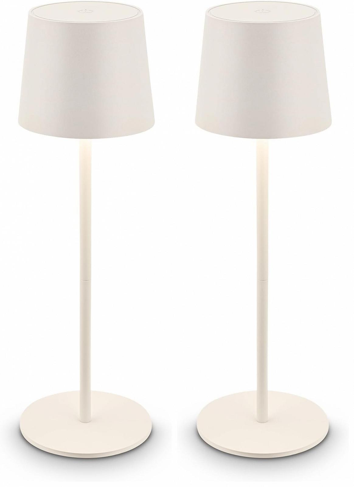 Настольная лампа BRILONER LED Беспроводная IP44 Аккумуляторная 11 x 34,5 см Белый антик, фото №1