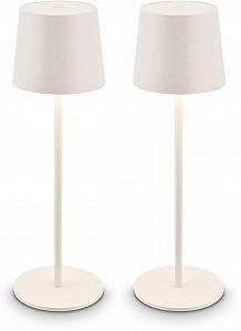 Настольная лампа BRILONER LED Беспроводная IP44 Аккумуляторная 11 x 34,5 см Белый антик - Фото 1