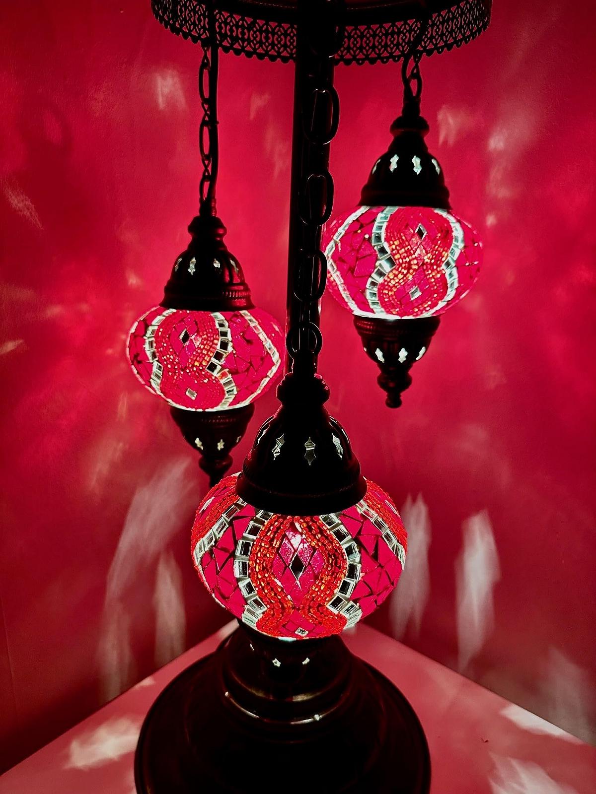 Настільна лампа Samarkand Lights M Мозаїчна Східна Червона, фото №3