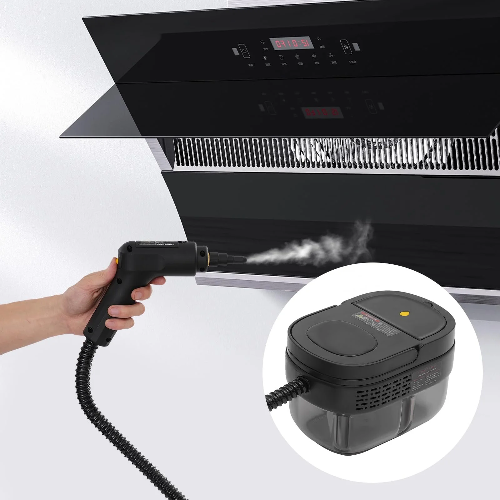 Пароочисник ручний 1500 Вт 3 бар 105 °C чорний, фото №9 Пароочисник ручний 1500 Вт 3 бар 105 °C чорний, фото №9