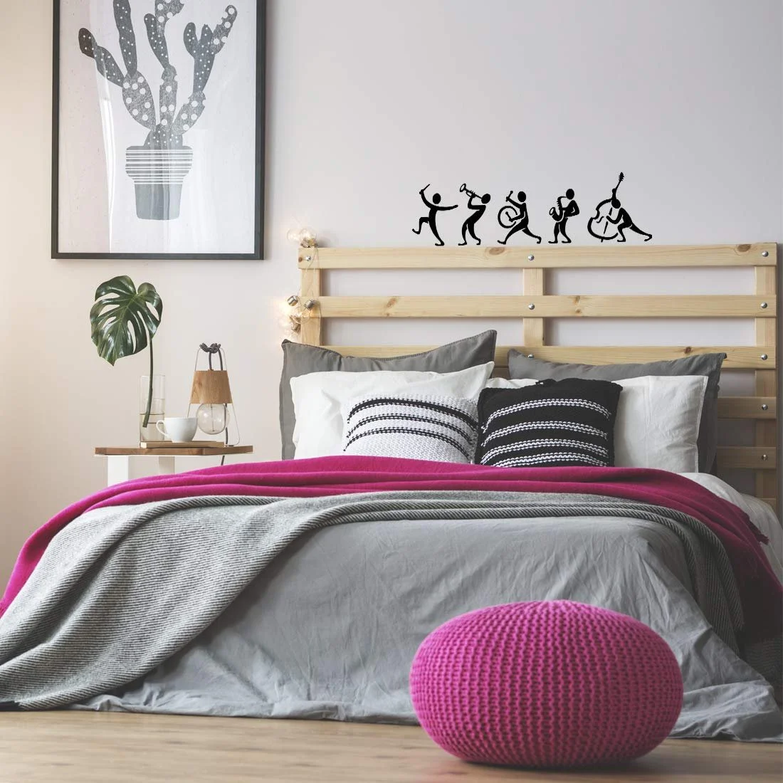 Наклейка на стіну Музичний гурт 600 x 170 мм Чорний, фото №4