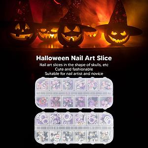 Патчи керамические для ногтей 2 коробки Halloween стиль украшения для ногтей декор для самодельного маникюра synthetic.ua - Фото 1