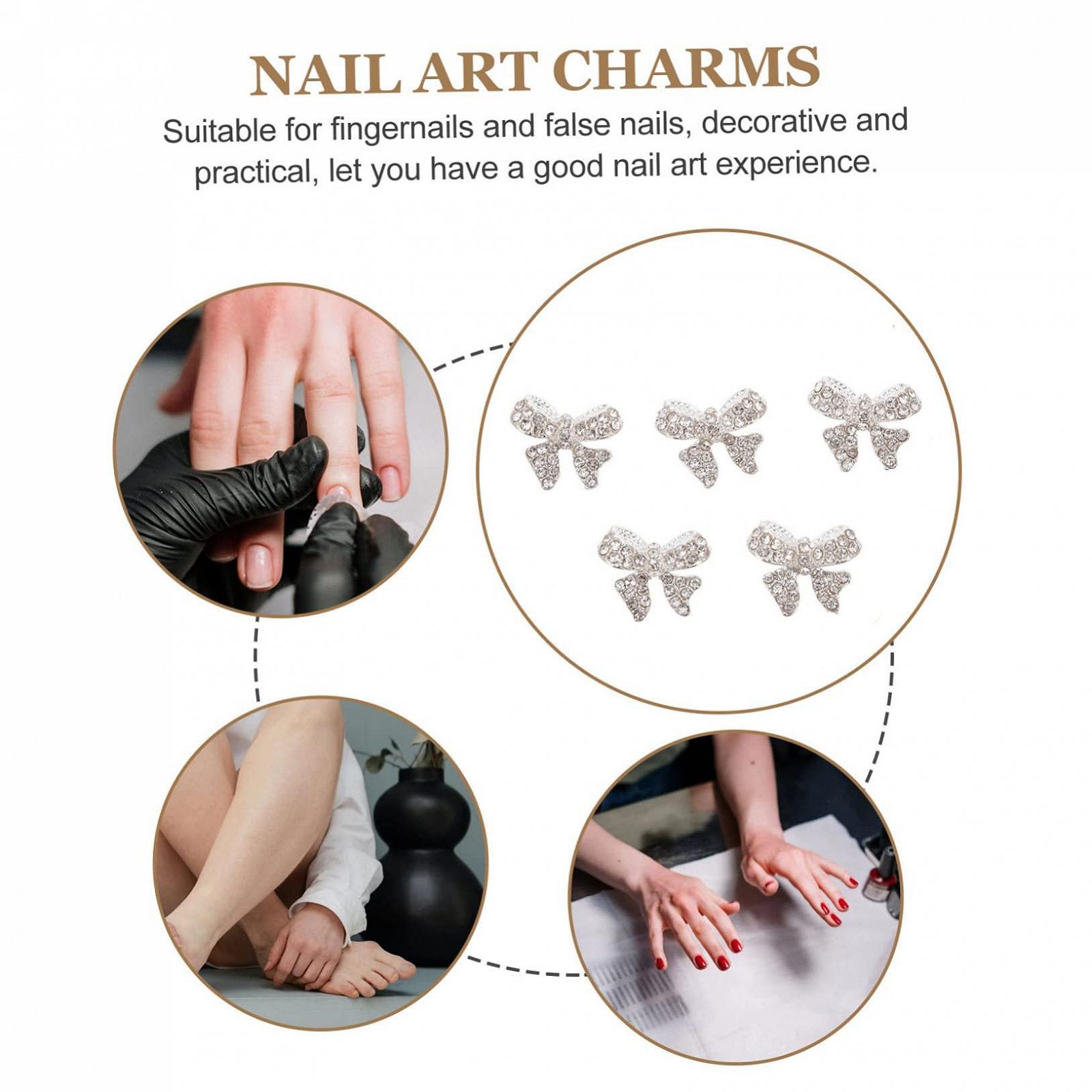 Украшения для ногтей Healvian 5 шт., ювелирные изделия со стразами, украшения для маникюра, фото №2