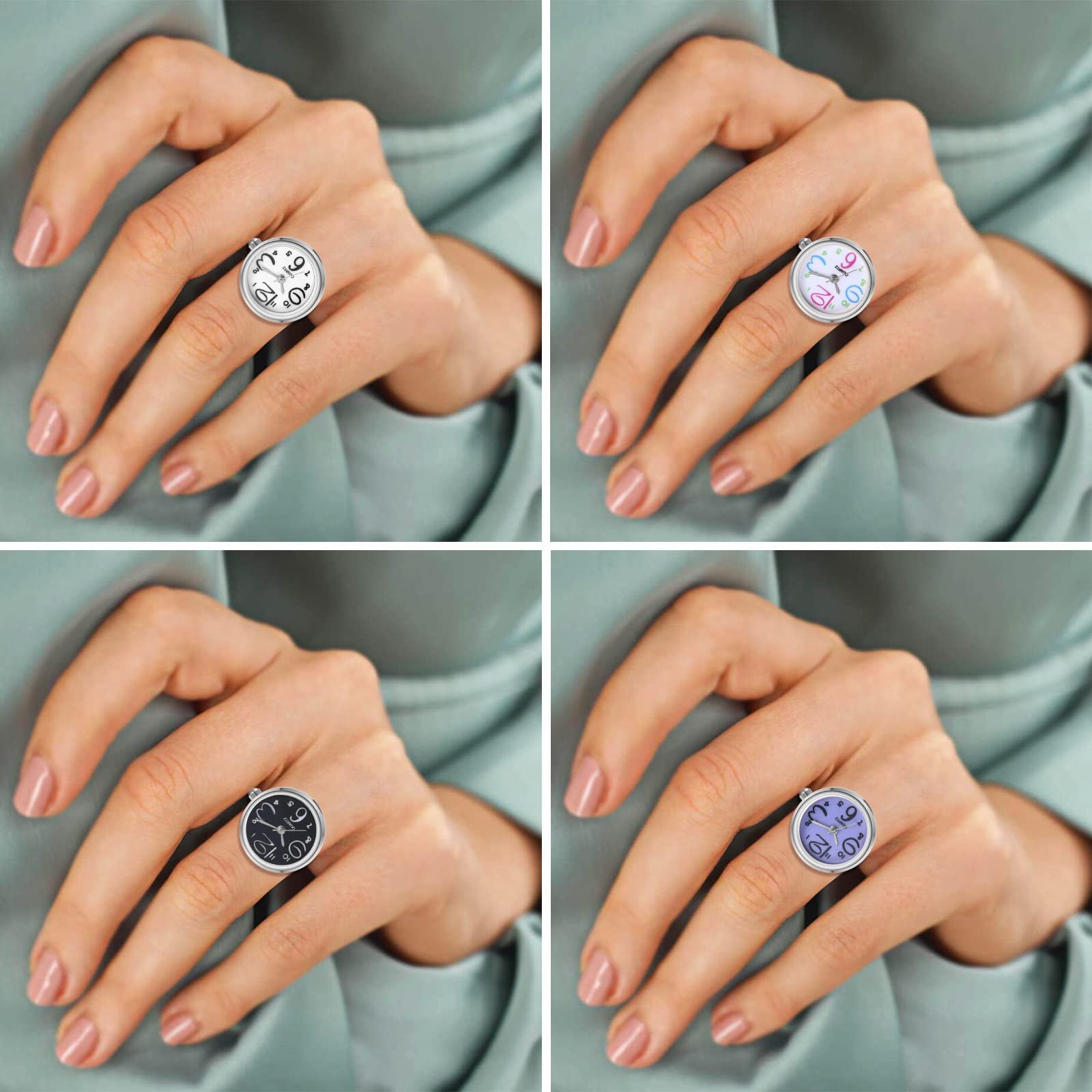Кольцо-часы Женские Ультратонкие Круглые Аналоговые Кварцевые Регулируемые, фото №2