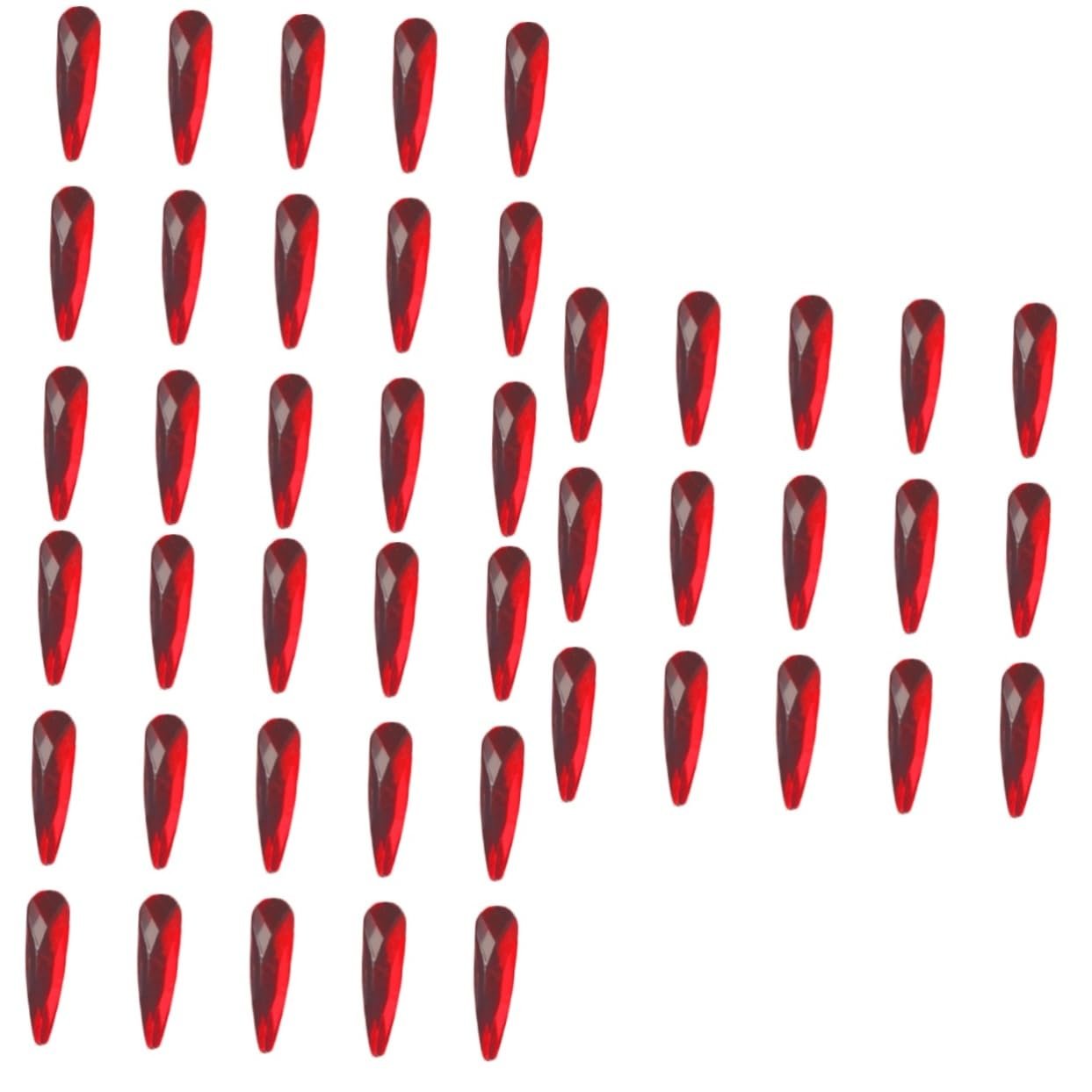 Стразы для ногтей Beavorty Капля воды Красный 60 шт., фото №1