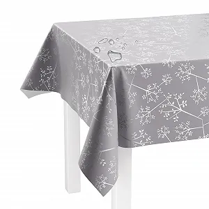 Скатертина LILENO HOME Dandelion 220 x 140 см клейончаста водовідштовхувальна Сіра - Фото 1
