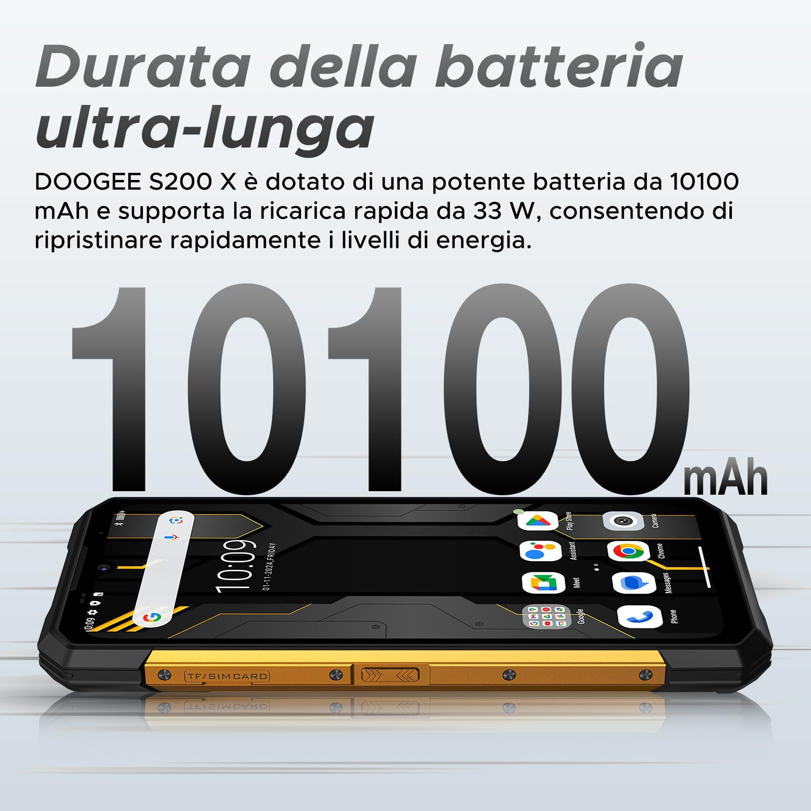 Смартфон DOOGEE S200 X 5G 32GB (12+20) RAM 512GB ROM 6,72" FHD+ 120Hz 100MP AI 10100mAh/33W Yellow, фото №7 Смартфон DOOGEE S200 X 5G 32GB (12+20) RAM 512GB ROM 6,72" FHD+ 120Hz 100MP AI 10100mAh/33W Yellow, фото №7