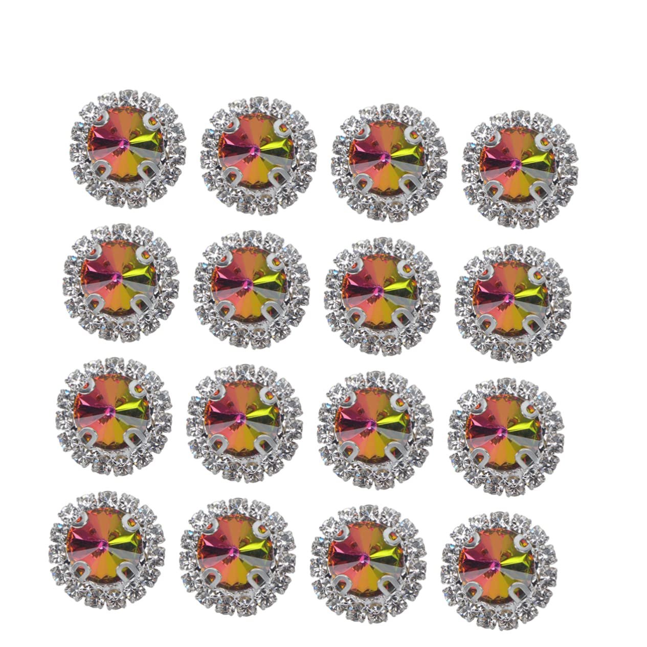 Стразы Плоские Круглые Для Рукоделия 20 штук Разноцветные кристаллы для декора стола для свадеб и вечеринок Изготовление украшений Аксессуары для самоделок, фото №1