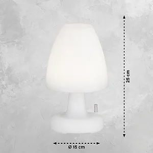 Настільна лампа LED акумуляторна бездротова димована з мотузковим вимикачем RGB біла synthetic.ua - Фото 1