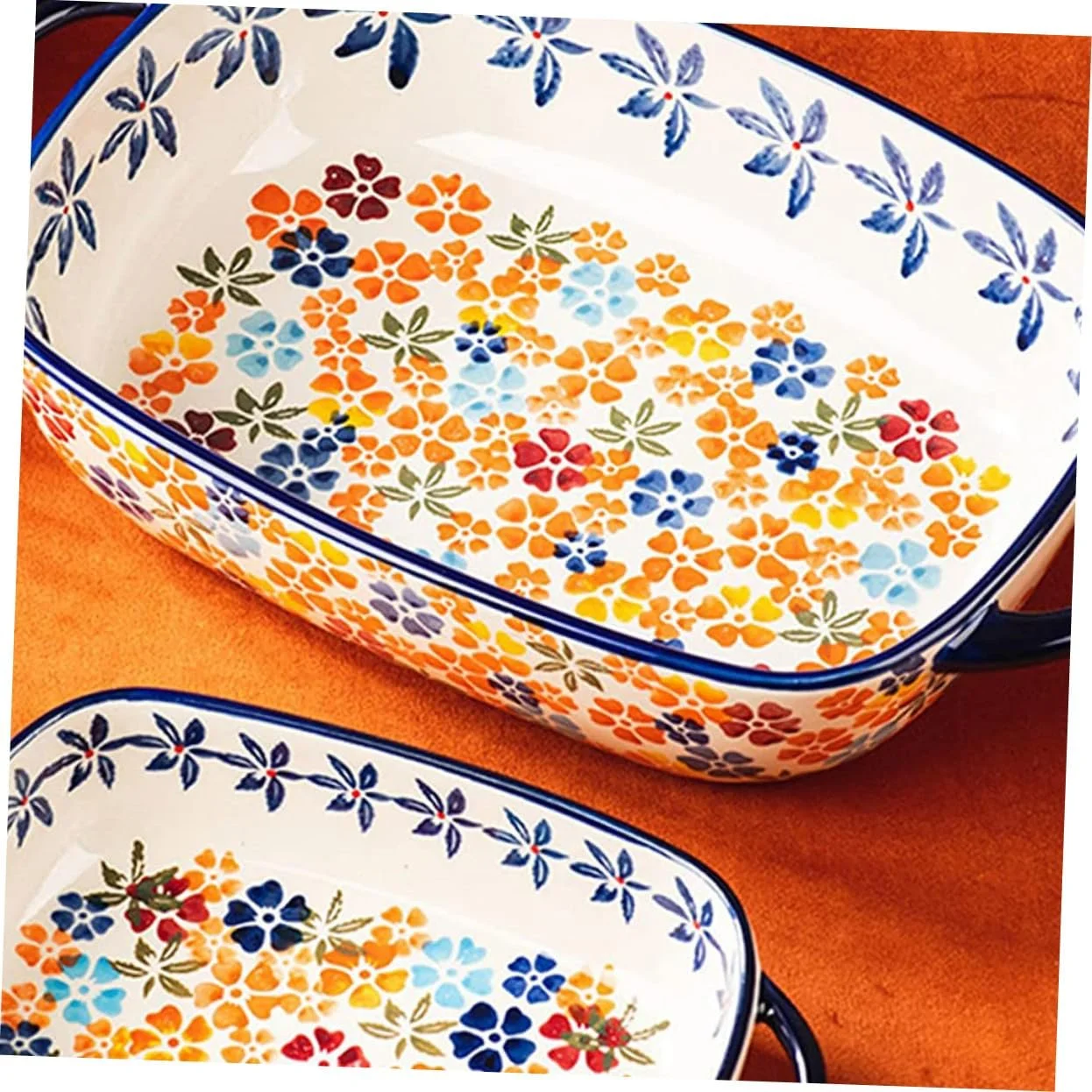 Форма для запікання керамічна, прямокутна, з двома ручками, термостійка, фото №3