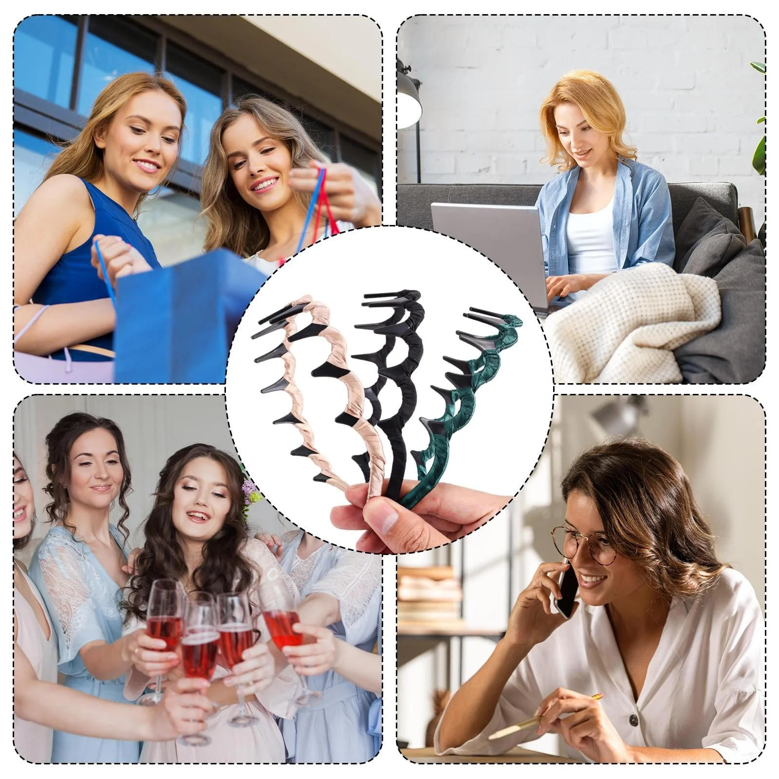 Набор обручей 3шт. Атласный, фото №7