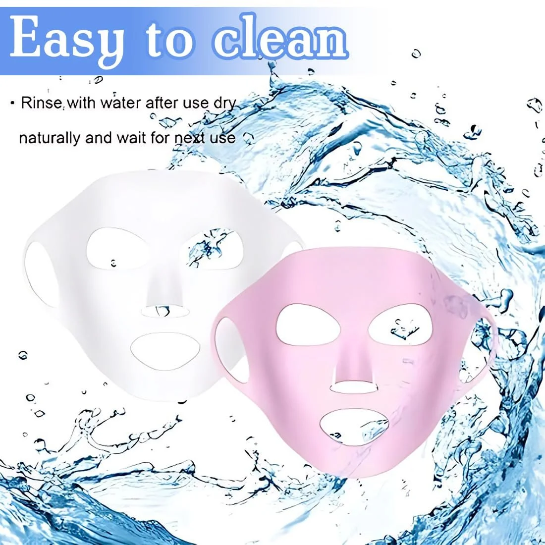 Маска Силіконова WHYCNJL 2 шт Білий, Рожевий, фото №3