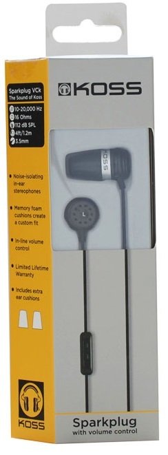 Навушники Koss Spark Plug VCb Noise Isolating Black, фото №2 Навушники Koss Spark Plug VCb Noise Isolating Black, фото №2