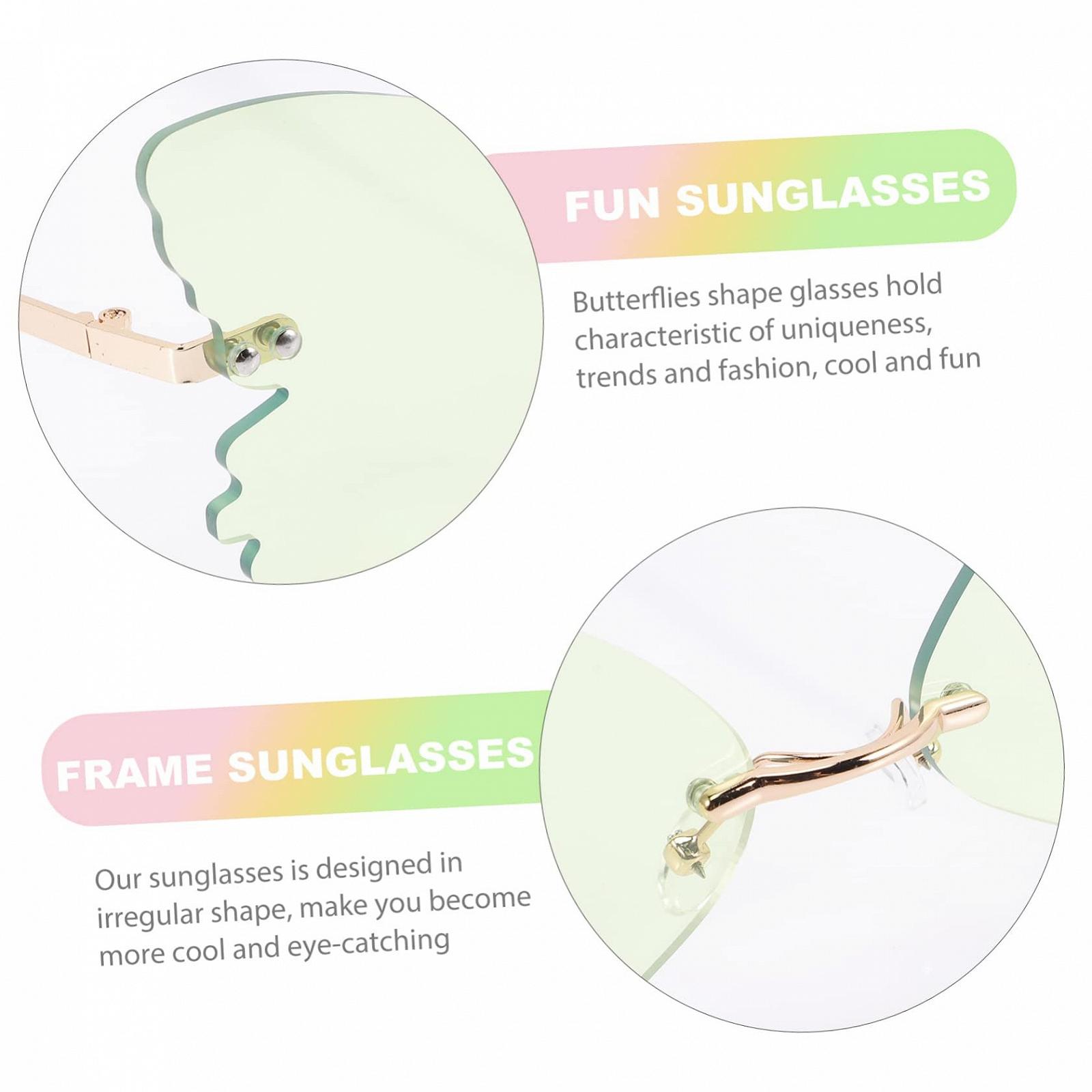 Сонцезахисні окуляри без оправи PACKOVE Набір з 5 шт. Різнокольорові лінзи, фото №6