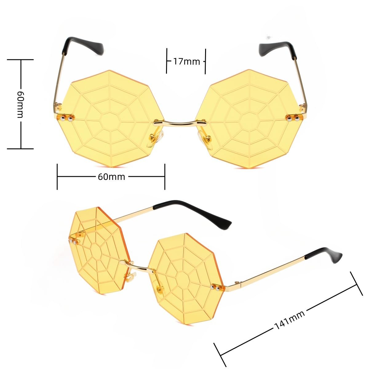Октагональные Солнцезащитные Очки QVKUUT Паутина Дизайн, фото №3