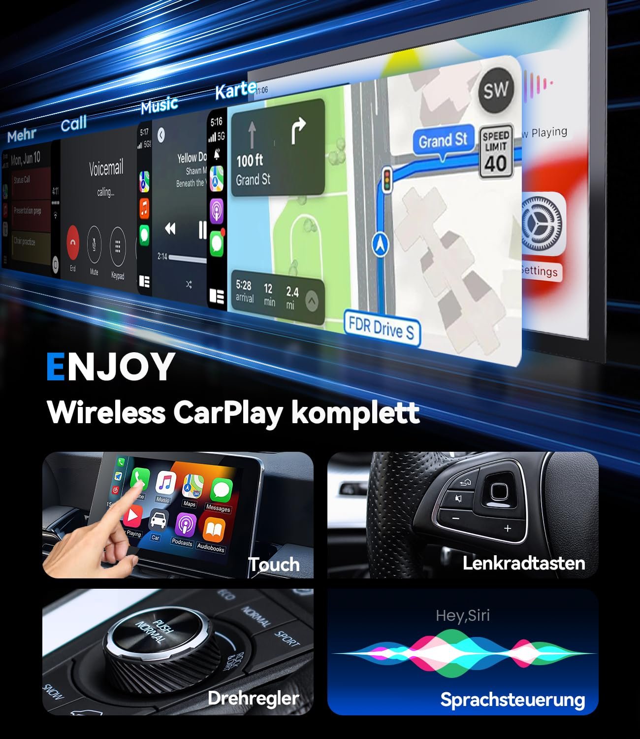 Адаптер CarPlay бездротовий Jumpeak 2025, USB, для автомобілів з CarPlay, чорний, фото №7