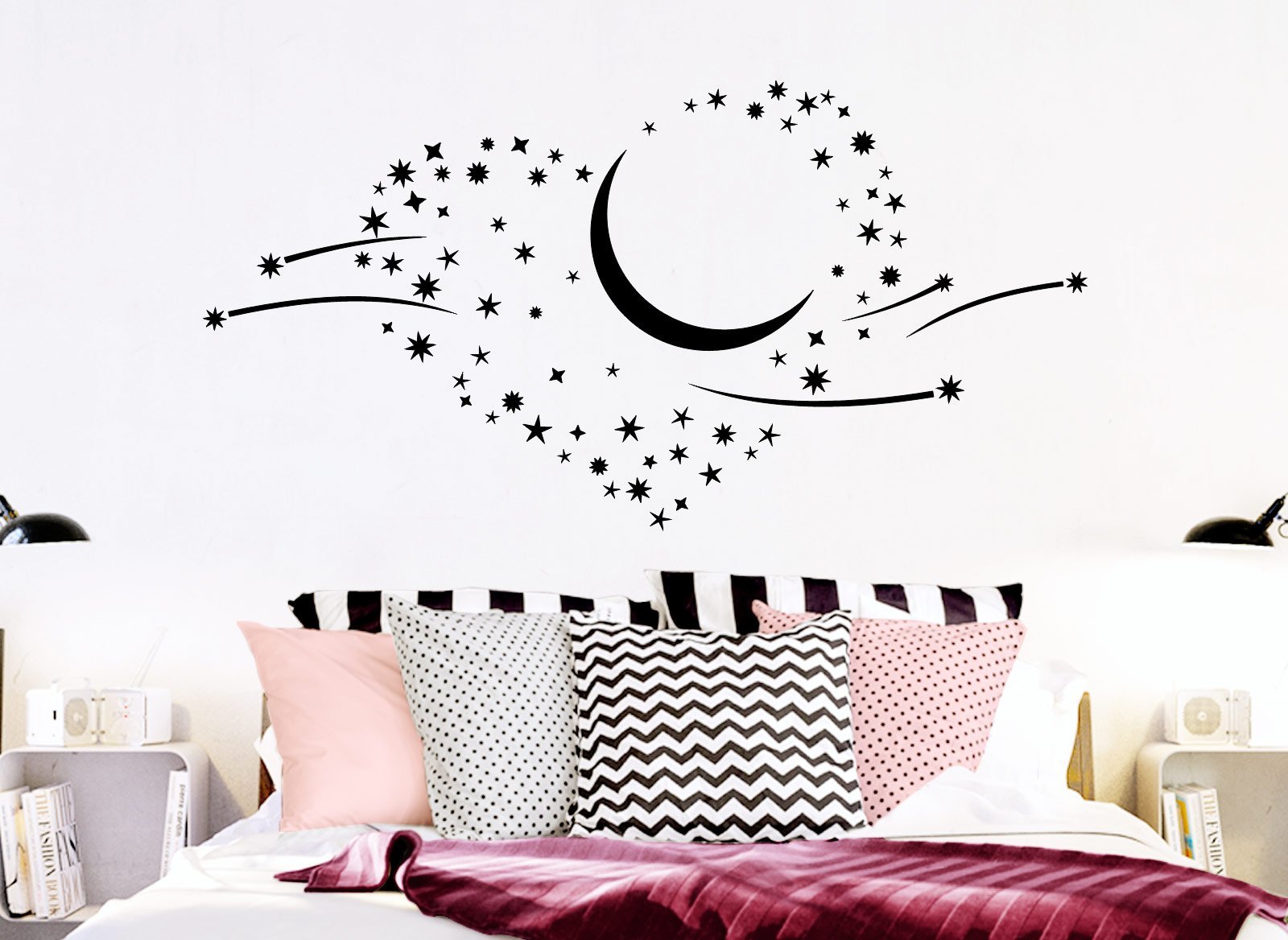 Наклейка на стіну Grandora 1011W Серце Місяць Катапульта 120 x 58 cm Білий, фото №3