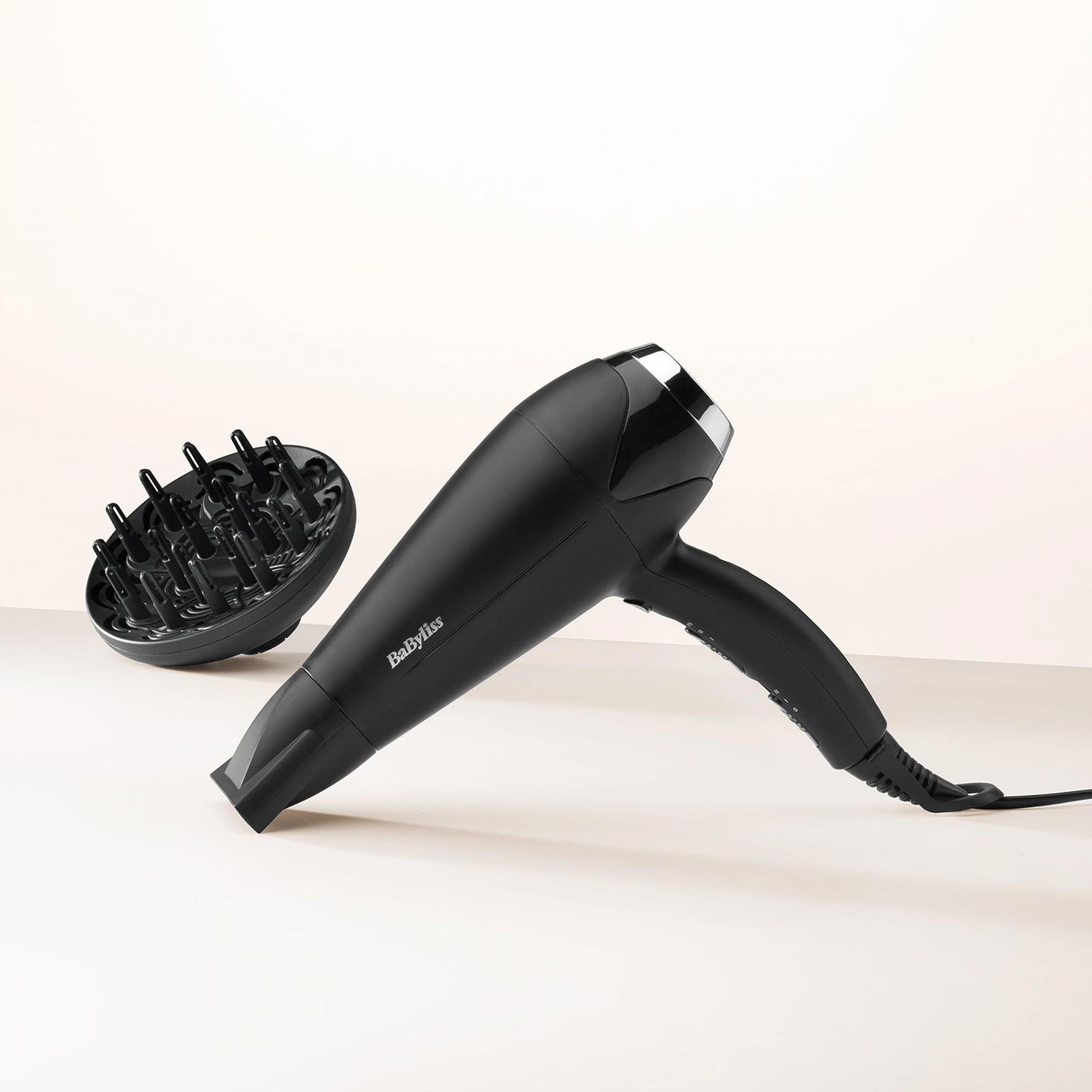 Фен BaByliss Turbo Smooth D572DE, 2200 Вт, с ионной технологией, черный, фото №10