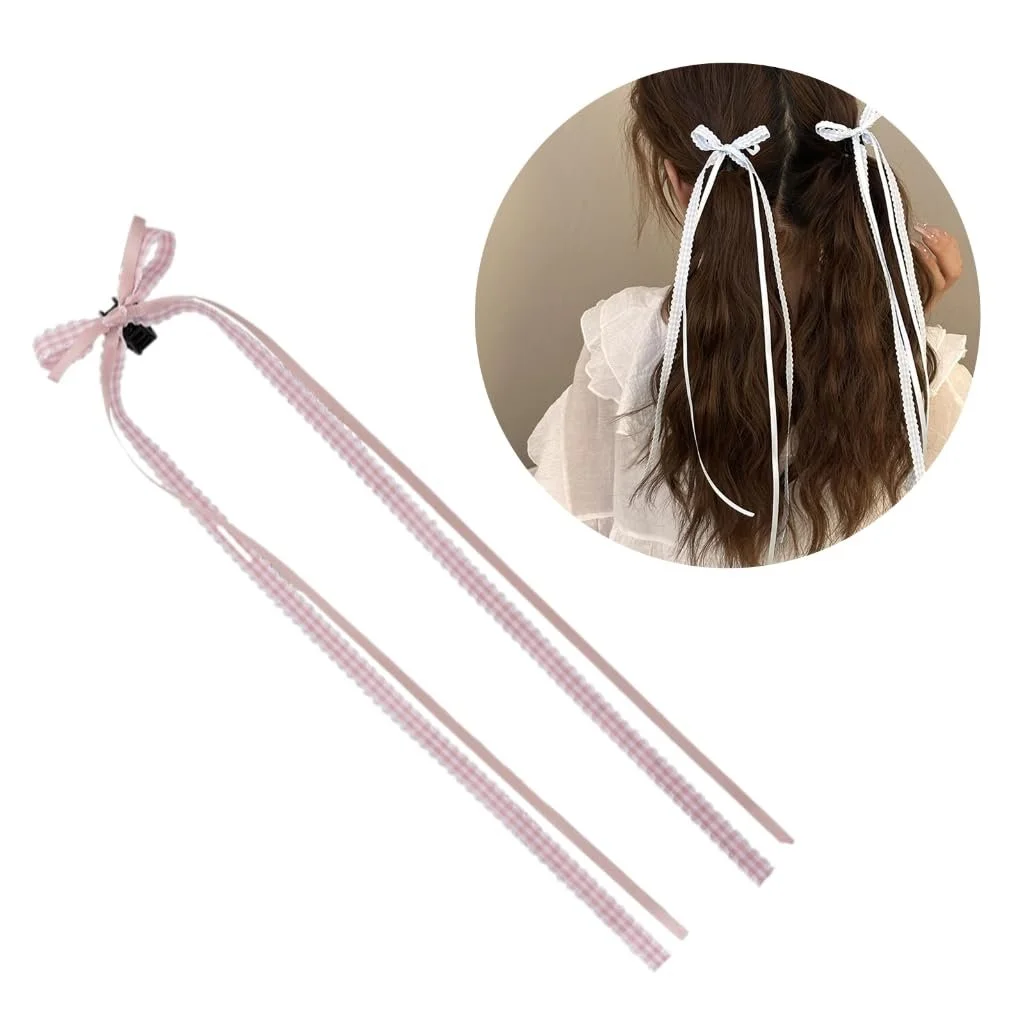 Заколка для волос Yjcnelcr Клетчатая Французский Клип с бантом Аксессуары для волос для женщин и девочек, фото №3