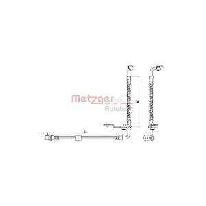 Тормозной шланг METZGER 4110879 для MAZDA, передняя ось слева - Фото 1