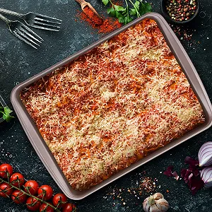 Форма для випікання Relaxdays квадратна антипригарна 4 л з вуглецевої сталі коричнева synthetic.ua - Фото 1