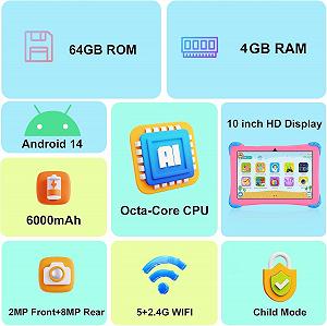 Планшет 10.1" EagleSoar EE-35 4+6/64Gb 8 ядер Android 14 6000 mAh Серый synthetic.ua - Фото 1