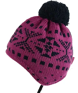 Шапка MaxiMo Для девочек Розовая с большим помпоном - Фото 1