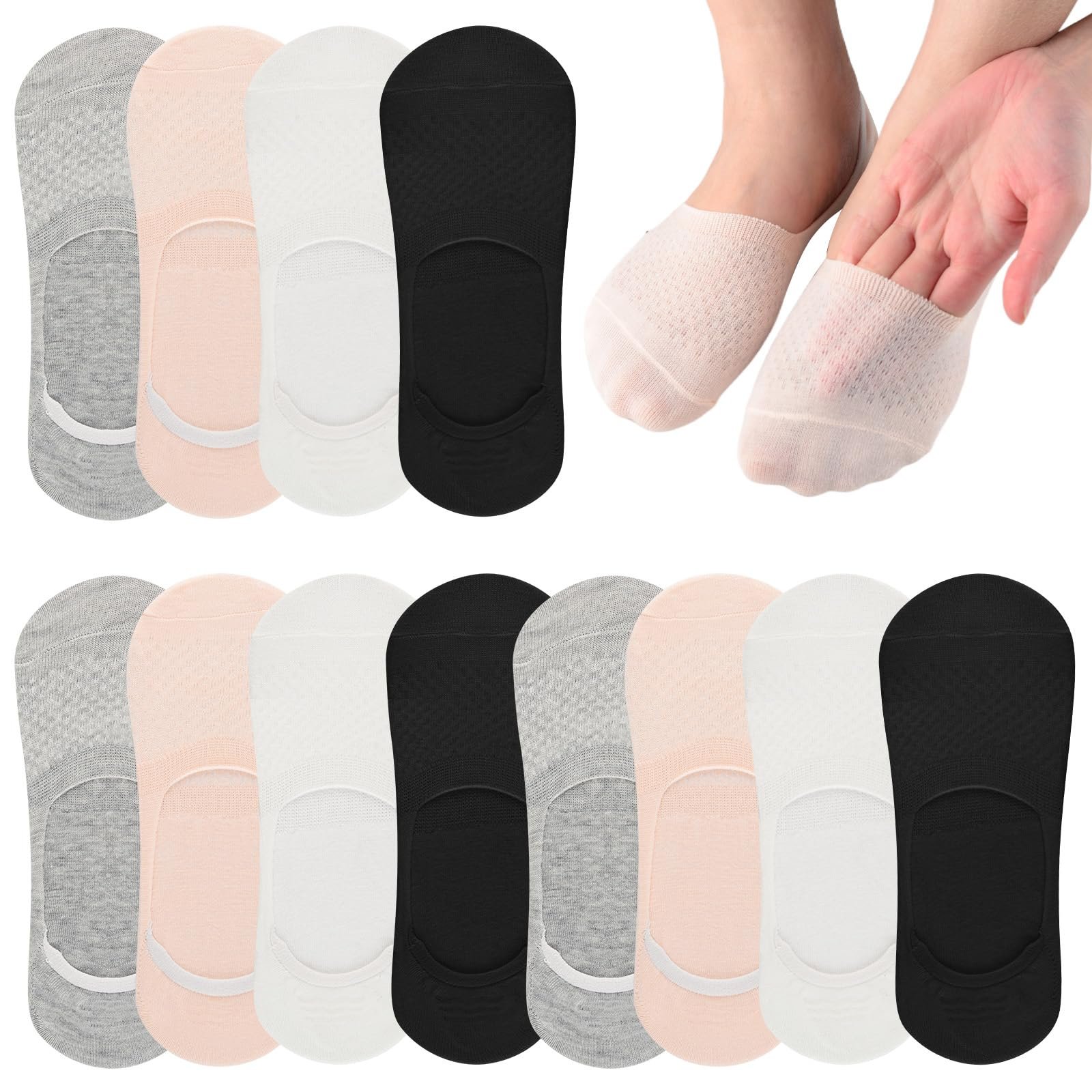 Женские носки Хлопок 35-40 Носки-невидимки Без логотипа Нескользящие с силиконовой накладкой, фото №8