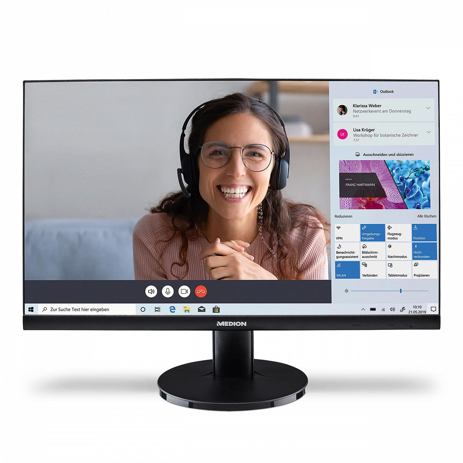 Монітор MEDION MD P52408 60.5 см (24 дюйма) Full HD Широкоформатний Чорний, фото №1