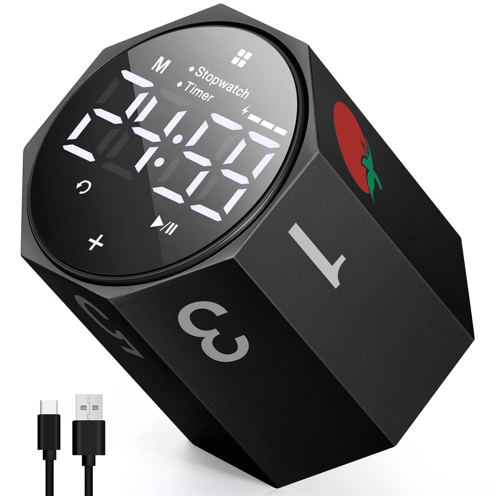 Таймер Pomodoro DoubleCare LED 1,8 дюйма 1/3/5/10/25/30/60 мин, фото №1