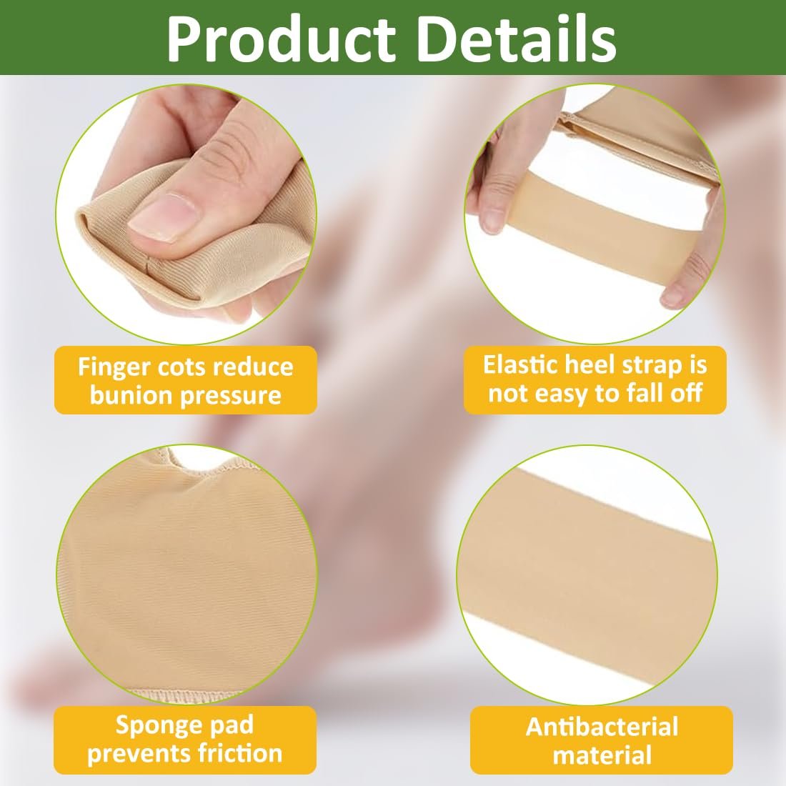 Пов'язка для захисту Hallux Valgus 2 пари, коригувальна, фото №3