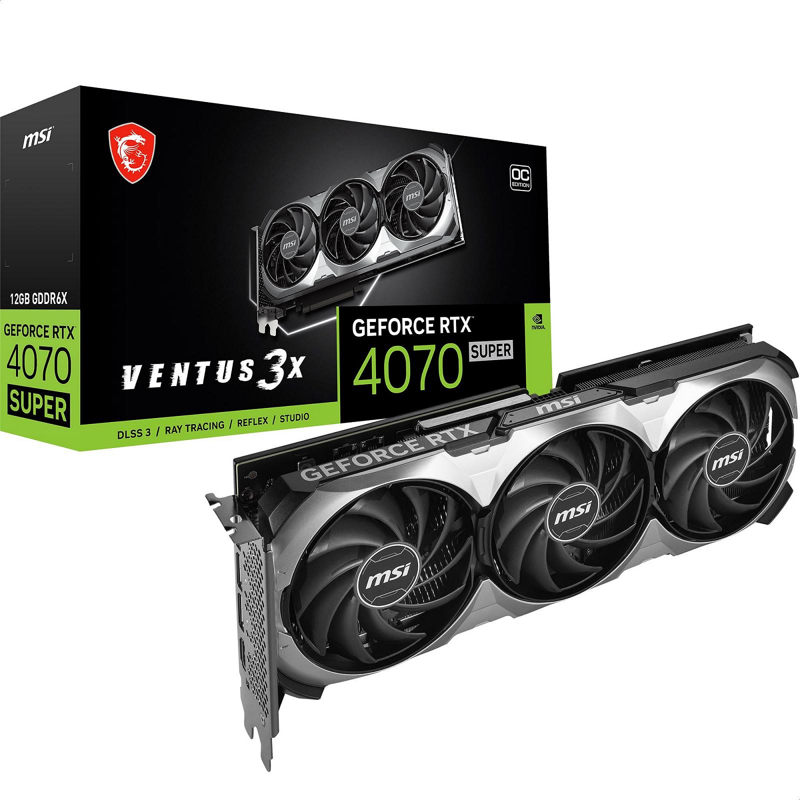 Видеокарта MSI RTX 4070 SUPER Ventus 3X OC 12GB GDDR6X, фото №1