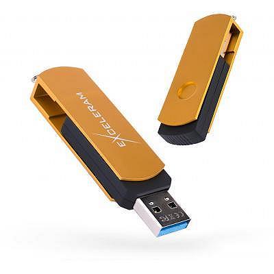USB флеш-накопичувач Exceleram 128GB P2 Series Gold/Black USB 3.1 Gen 1 EXP2U3GOB128, фото №1