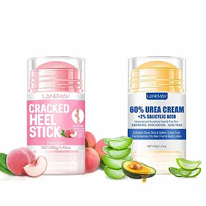 Стик-бальзам для ног Peach + Aloe для потрескавшихся пяток 2 шт - Фото 1