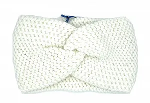 Вязаная женская повязка на голову из Альпаки - Фото 1